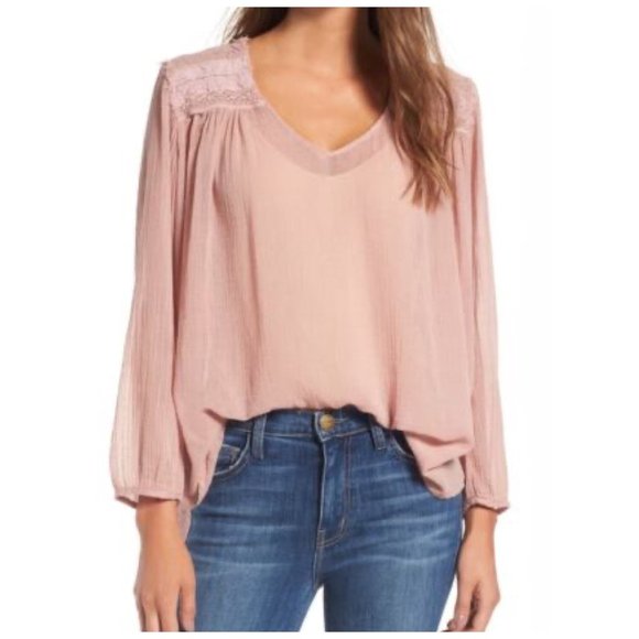 Current/Elliott Tops - Current/Elliott Bohemian Coral Rose The Picnic Shirt